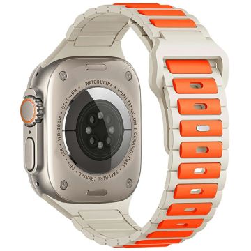 KALEBOL Silikon Uhrenarmband Apple Watch Series 10 46mm - Orange + Starlight