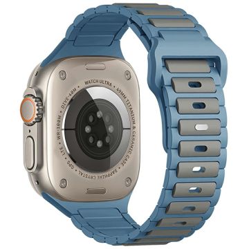 KALEBOL Silikon Uhrenarmband Apple Watch Series 10 46mm - Grau + Blau