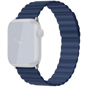 KALEBOL Magnetisches Uhrenarmband Apple Watch Series 10 46mm Silikonarmband - Mitternachtsblau