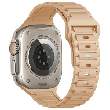 KALEBOL Uhrenarmband Apple Watch Series 10 46mm Drei-Perlen-Silikonband - Milk Tea