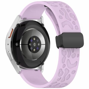 KALEBOL 20mm Magnetisches Silikonarmband Samsung Galaxy Watch6 Classic 47mm / 43mm / Huawei Watch GT 3 Pro 43mm Leopard Print Uhrenarmband - Lila