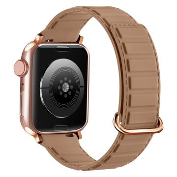 Silikonarmband Apple Watch Series 10 46mm Magnetschnalle Uhrenarmband - Aprikose