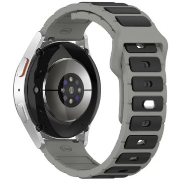 KALEBOL 20mm Dual Color Silikonarmband Samsung Galaxy Watch6 Classic 47mm / 43mm / Huawei Watch GT 3 Pro 43mm Uhrenarmband - Grau+Schwarz