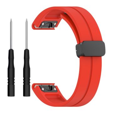 Garmin Fenix 7 / Forerunner 965 / 955 / 945 / 935 Silikonband mit schwarzer Schnalle 22mm Uhrenarmband - Rot