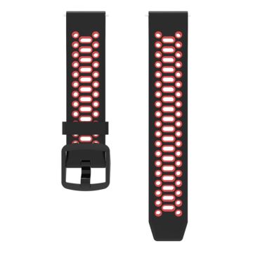 Coros Pace 2 / Garmin vivoactive 5 / GarminActive 5 / Venu Sq 2 Dual Color armband 20mm Silikonarmband - Schwarz / Rot