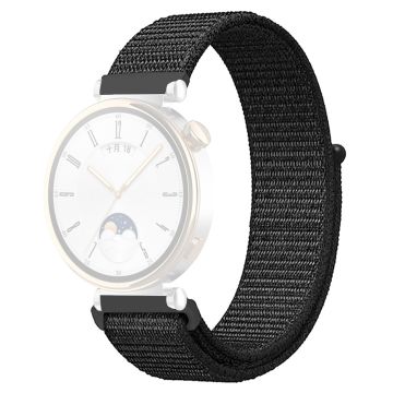 Huawei Watch GT 4 41mm / Garmin Venu 3S Uhrenarmband 18mm Nylon Loop Verstellbares Armband - Dunkelschwarz