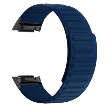 Fitbit Charge 6 / 5 Magnetisches Uhrenarmband Silikon Verstellbares Armband - Mitternachtsblau