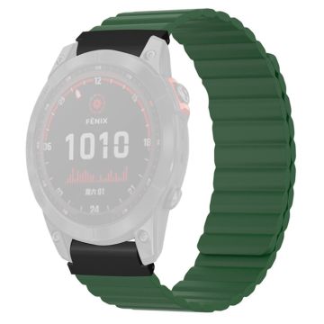 Huami Amazfit Falcon / Garmin Fenix 7 / 6 / 5 Magnetisches Uhrenarmband Flexibles Ersatzarmband mit 22mm stoßfestem Anschluss - Army Green