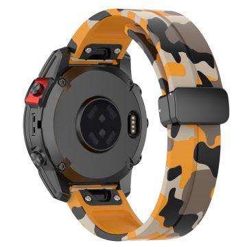 Garmin 22mm Quickfit Uhrenarmband Schwarze Schnalle Camouflage-Armband - Camo Yellow