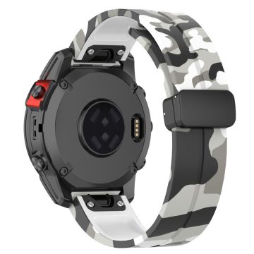 Garmin 22mm Quickfit Uhrenarmband schwarze Schnalle Camouflage Armband - Camo White