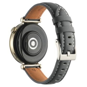 18mm Uhrenarmband für Huawei Watch GT 4 41mm / Garmin Venu 3S Echtes Rindsleder Uhrenarmband - Dunkelgrau