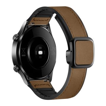 Samsung Galaxy Watch6 / Garmin Venu Sq 2 Uhrenarmband 20mm PU Leder und flexibles Band - Dunkelbraun