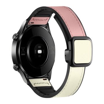 Samsung Galaxy Watch6 / Garmin Venu Sq 2 Uhrenarmband 20mm PU-Leder und flexibles Band - Pink+White