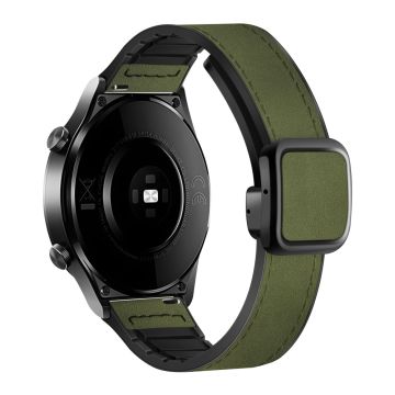 Samsung Galaxy Watch6 / Garmin Venu Sq 2 Uhrenarmband 20mm PU Leder und flexibles Band - Grün