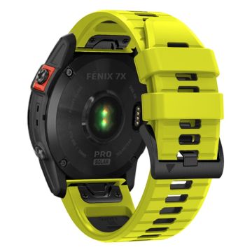 Garmin Fenix 7 Pro / Fenix 7 Silikonarmbänder Zweifarbiges Ersatzarmband - Lime+Black