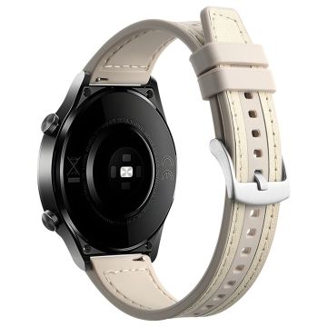 Samsung Galaxy Watch6 Classic 47mm 43mm / GarminActive 5 20mm Uhrenarmband Rindsleder-Silikonarmband - Starlight