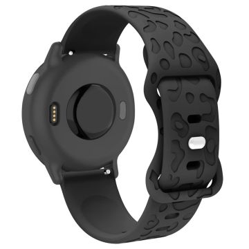 Garmin Venu 2 Plus / vivoactive 5 20mm Silikonarmband Leopard Textur Verstellbares Band - Schwarz