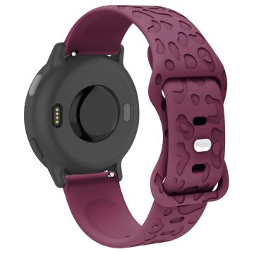 Garmin Venu 2 Plus / vivoactive 5 20mm Silikonarmband Leopard Textur Verstellbares Band - Weinrot