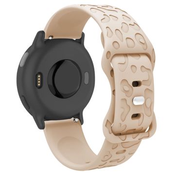 Coros Watch GT 4 41mm / Garmin Venu 3S 18mm Uhrenarmband Leopard Textur Silikonarmband - Milk Tea