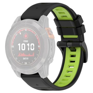 Garmin Fenix 7 / 7 Pro / 6 / 6 Pro QuickFit 22mm Uhrenarmband Dual Color Silikonarmband - Schwarz+Grün