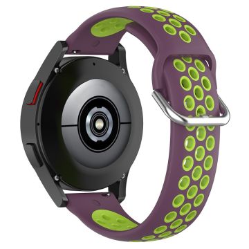 KALEBOL KLB-SSGJ-001 Samsung Galaxy Watch6 Classic 47mm 43mm Silikonarmband 20mm Dual Color - Lila+Limette