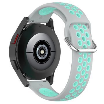 KALEBOL KLB-SSGJ-001 Samsung Galaxy Watch6 Classic 47mm 43mm Silikonarmband 20mm Dual Color - Grau+Teal Grün