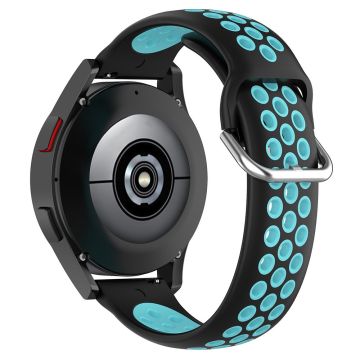 KALEBOL KLB-SSGJ-001 Samsung Galaxy Watch6 Classic 47mm 43mm Silikonarmband 20mm Dual Color - Schwarz+Teal Grün