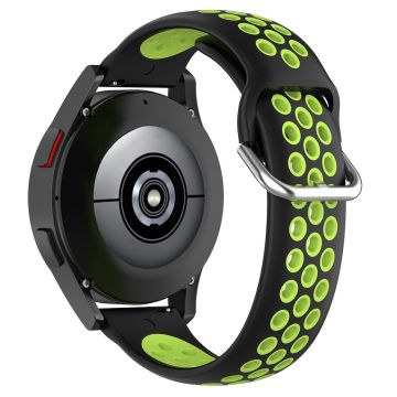 KALEBOL KLB-SSGJ-001 Samsung Galaxy Watch6 Classic 47mm 43mm Silikonarmband 20mm Dual Color - Schwarz+Lime