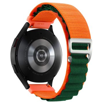 KALEBOL KLB-GSNL-001 Huawei Watch GT 4 41mm / Garmin Venu 3S 18mm armband Adjustable Nylon Loop Band - Orange+Green