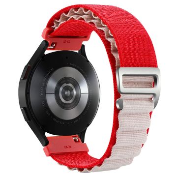 KALEBOL KLB-GSNL-001 Huawei Watch GT 4 41mm / Garmin Venu 3S 18mm armband Adjustable Nylon Loop Band - Rot+Weiß