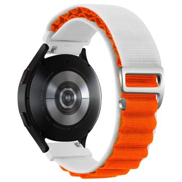 KALEBOL KLB-GSNL-001 Huawei Watch GT 4 41mm / Garmin Venu 3S 18mm armband Adjustable Nylon Loop Band - Starlight+Orange