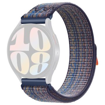 KALEBOL KLB-NLHH-002 Samsung Galaxy Watch6 / Watch6 Classic 20mm Uhrenband Nylon Loop Armband - Saphir+Orange