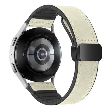 Samsung Gear Sport / Huawei Watch GT 3 42mm Magnetisches Echtes Rindsleder Uhrenarmband, 20mm - Grau