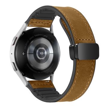 Samsung Gear Sport / Huawei Watch GT 3 42mm Magnetisches Echtes Rindsleder Uhrenarmband, 20mm - Hellbraun