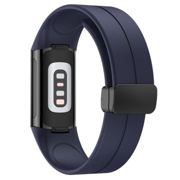 Fitbit Charge 5 / Charge 6 Uhrenarmband Magnetisches Silikonband - Blau