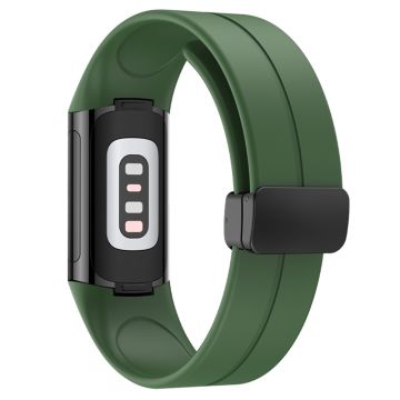 Fitbit Charge 5 / Charge 6 Uhrenarmband Magnetisches Silikonband - Grün