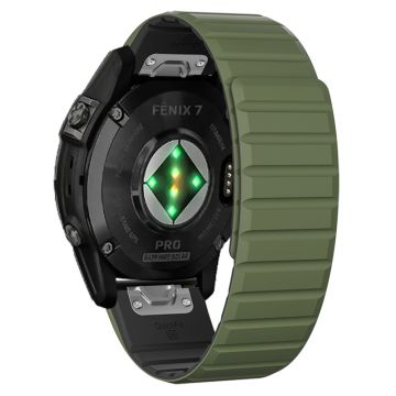 Garmin Fenix 5 / 5X / 6X / 7X armband 22mm Dual Color Silikon Smart armband - Armeegrün / Schwarz