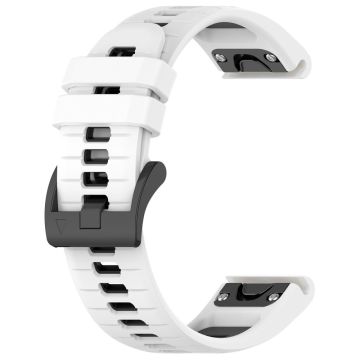 Garmin Fenix 7 / Fenix 7 Pro Silikonarmband 22mm Ersatzarmbänder - Weiß + Schwarz