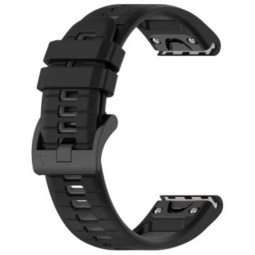 Garmin Fenix 7 / Fenix 7 Pro Silikonarmband 22mm Ersatzarmbänder - Schwarz + Grau