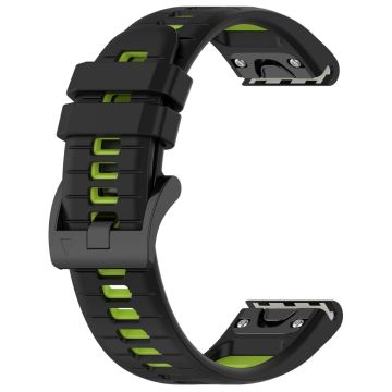 Garmin Fenix 7 / Fenix 7 Pro Silikonarmband 22mm Ersatzarmbänder - Schwarz + Grün