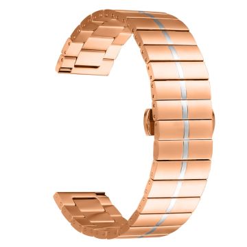 Fitbit Versa / Versa Lite / Versa 2 Line Splicing Edelstahl Uhrenarmband Schmetterling Schnalle Band - Spleißroségold