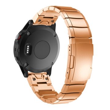 KALEBOL KLB-YZBXG-001 Garmin Fenix 7 / 7 Pro / QuickFit Edelstahl Uhrenarmband Ersatzarmband - Roségold