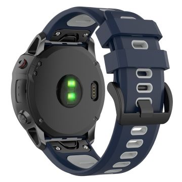 KALEBOL KLB-SSPWGJ-001 Garmin Fenix 7 / 7 Pro Uhrenarmband QuickFit 22mm Flexible Silikon-Armband - Mitternachtsblau + Grau