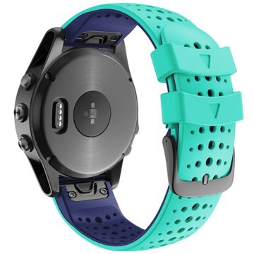 KALEBOL KLB-SSYKGJ-001 Garmin Fenix 7 / 7 Pro Uhrenarmband Dual Color QuickFit 22mm Ersatzarmband - Blaugrün + Blau