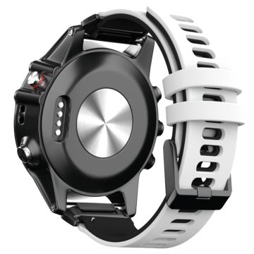 KALEBOL KLB-SSSCGJ-001 Garmin Fenix 7 / 7 Pro Uhrenarmband QuickFit 22mm Armband mit Dual Color Design - Weiß + Schwarz