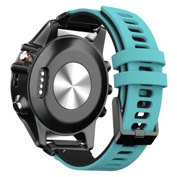 KALEBOL KLB-SSSCGJ-001 Garmin Fenix 7 / 7 Pro Uhrenarmband QuickFit 22mm Armband mit Dual Color Design - Blaugrün + Schwarz