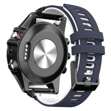 KALEBOL KLB-SSSCGJ-001 Garmin Fenix 7 / 7 Pro Uhrenarmband QuickFit 22mm Armband mit Dual Color Design - Mitternachtsblau + Weiß