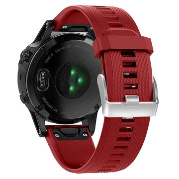 KALEBOL KLB-LWGJ-001 Garmin Fenix 7 / 7 Pro Uhrenarmband QuickFit 22mm Band mit Gitterstruktur - Rot