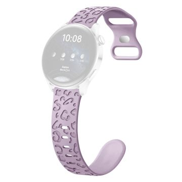 Samsung Galaxy Watch6 Classic 47mm / 43mm / Garmin Venu Sq 2 20mm Silikonarmband Leopard bedruckt - Lavendel