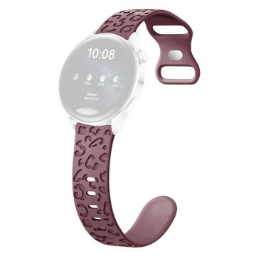 Samsung Galaxy Watch6 Classic 47mm / 43mm / Garmin Venu Sq 2 20mm Silikonarmband Leopard bedruckt - Rauchviolett